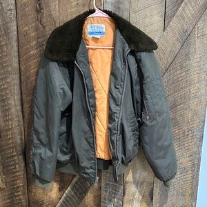 Vintage 70s Sears Bomber Jacket Brown Large work leisure made in Japan E14